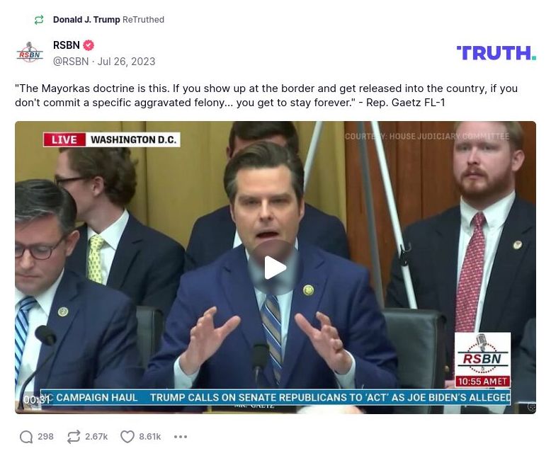 Post image from Donald Trump