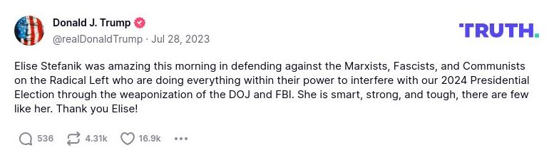 Post image from Donald Trump