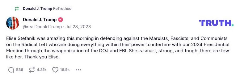 Post image from Donald Trump