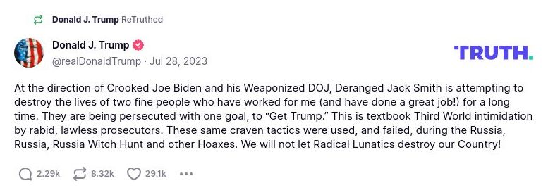 Post image from Donald Trump