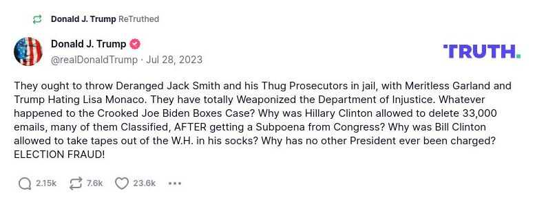 Post image from Donald Trump