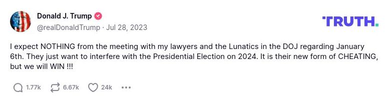 Post image from Donald Trump