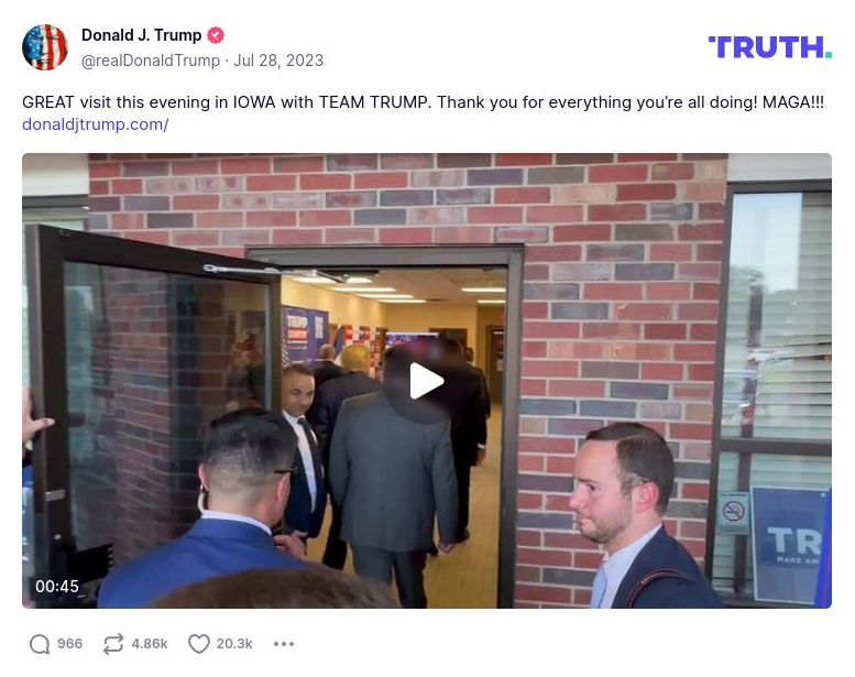 Post image from Donald Trump