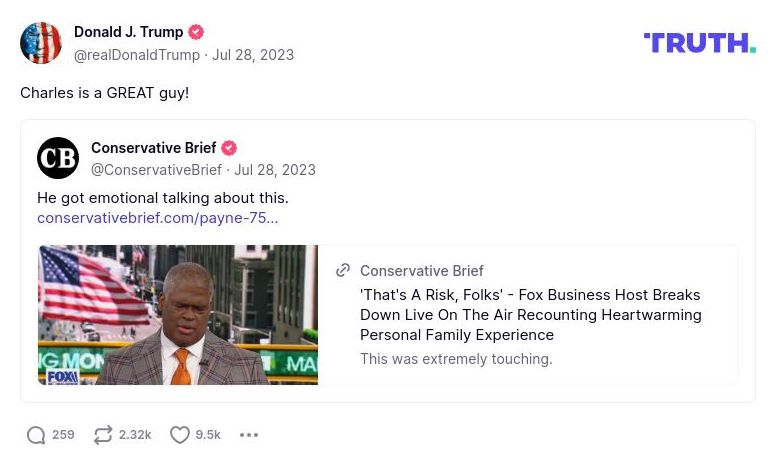 Post image from Donald Trump