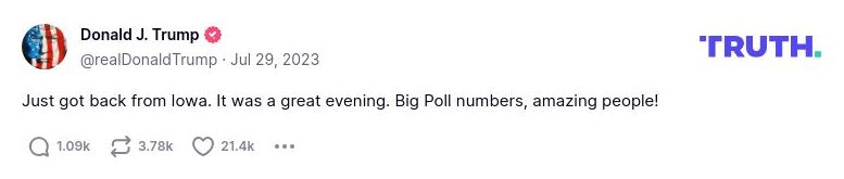 Post image from Donald Trump