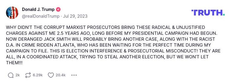 Post image from Donald Trump