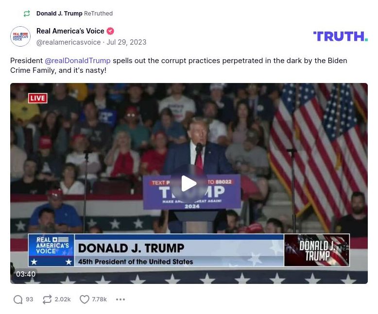 Post image from Donald Trump