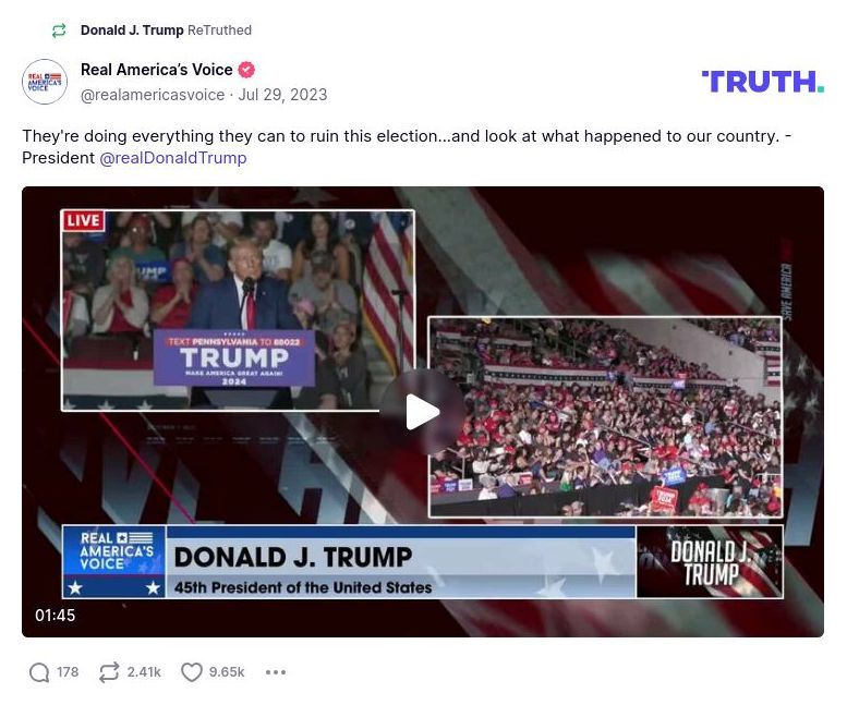 Post image from Donald Trump