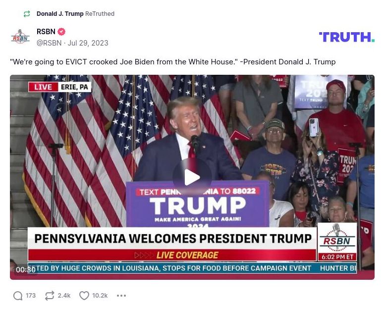 Post image from Donald Trump