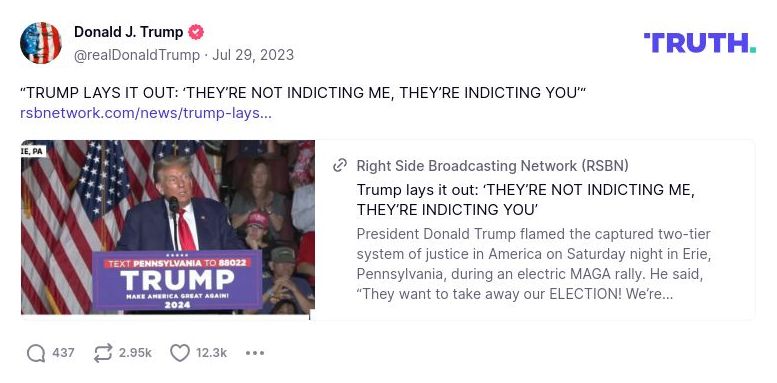 Post image from Donald Trump