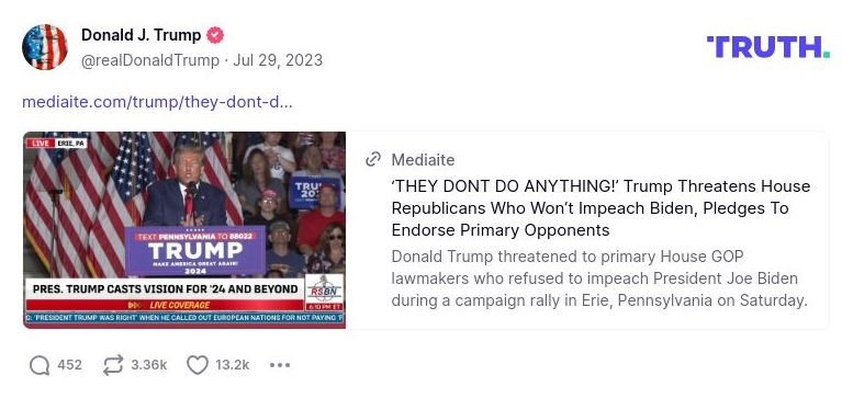 Post image from Donald Trump