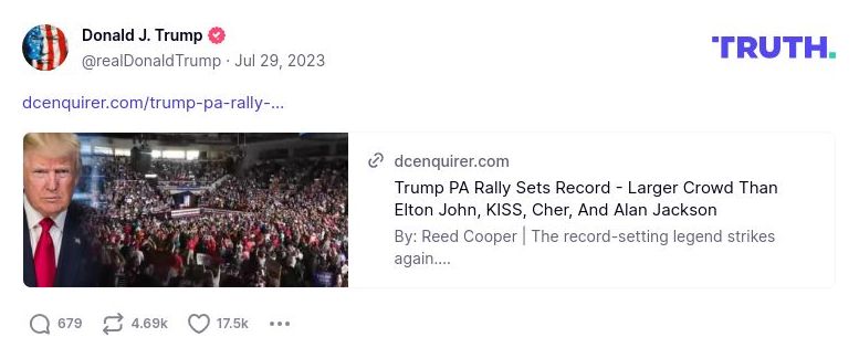 Post image from Donald Trump