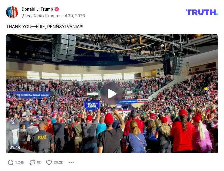 Post image from Donald Trump