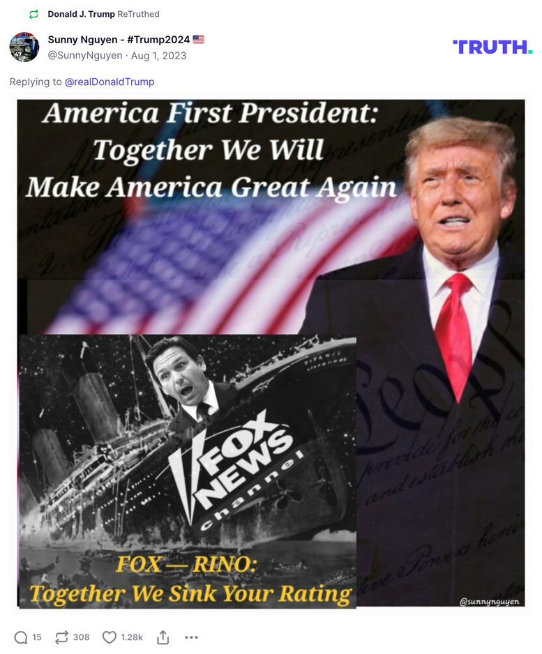 Post image from Donald Trump