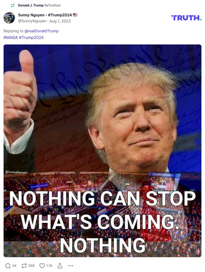 Post image from Donald Trump