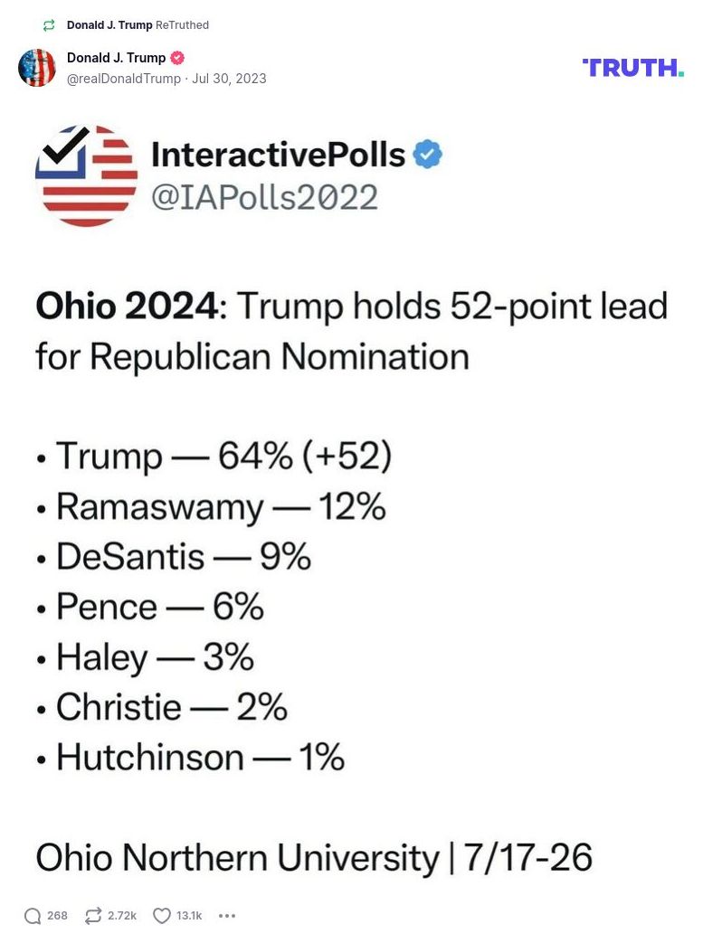 Post image from Donald Trump