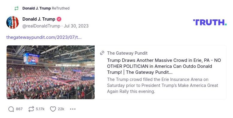 Post image from Donald Trump