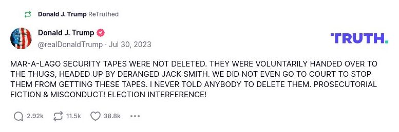 Post image from Donald Trump