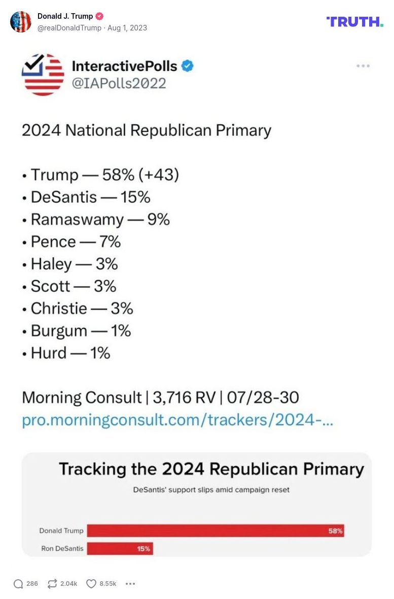 Post image from Donald Trump