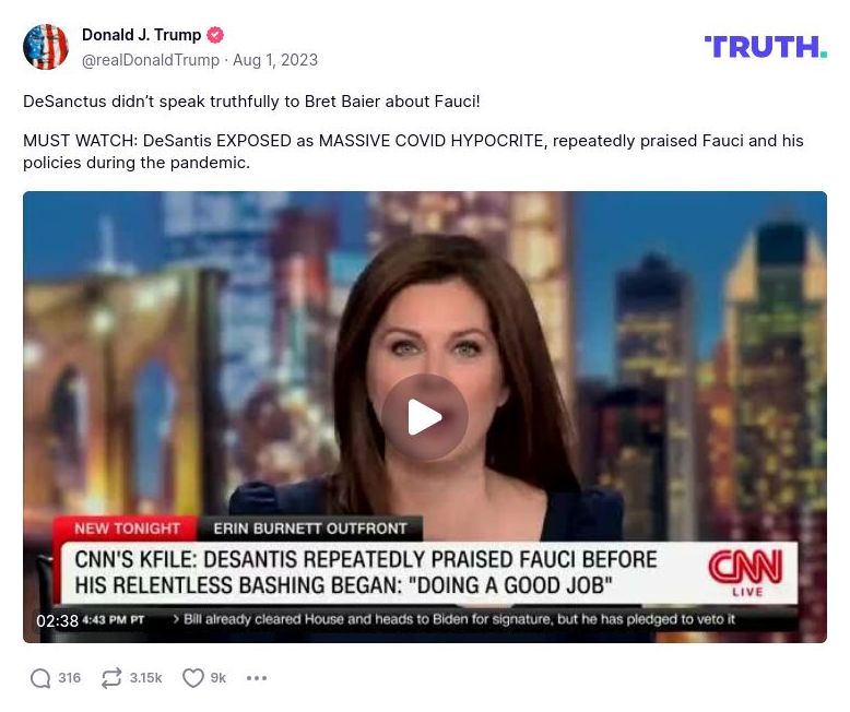 Post image from Donald Trump