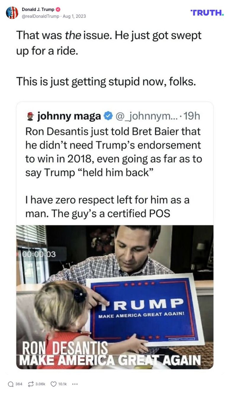 Post image from Donald Trump