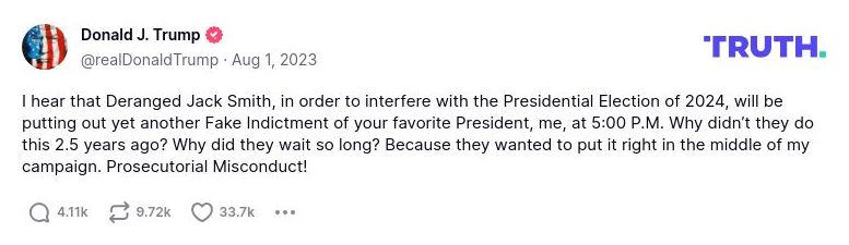 Post image from Donald Trump