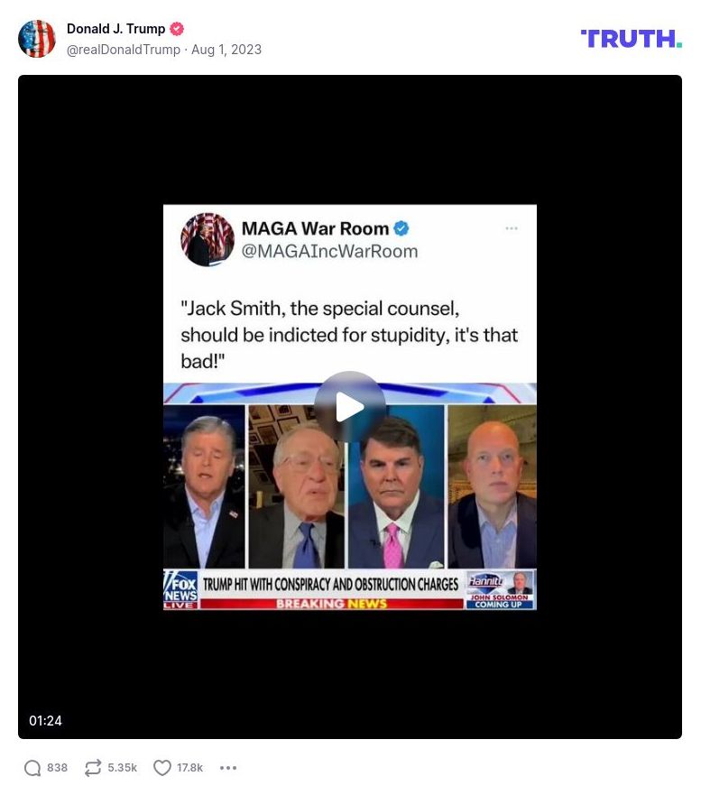 Post image from Donald Trump