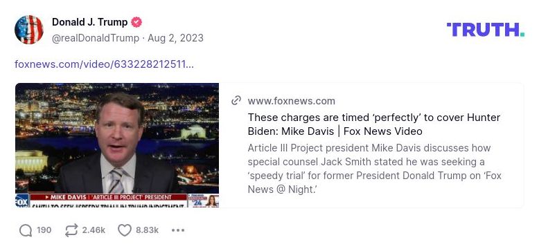 Post image from Donald Trump