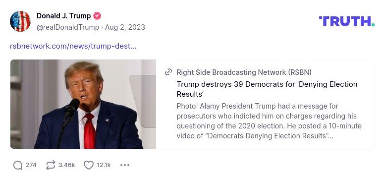 Post image from Donald Trump