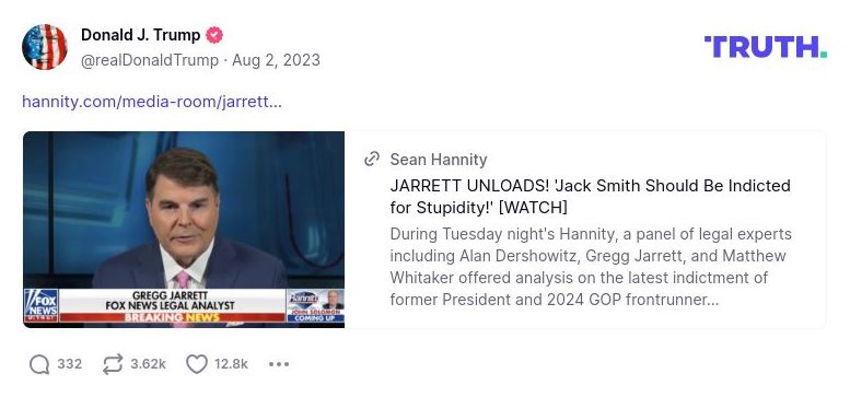 Post image from Donald Trump