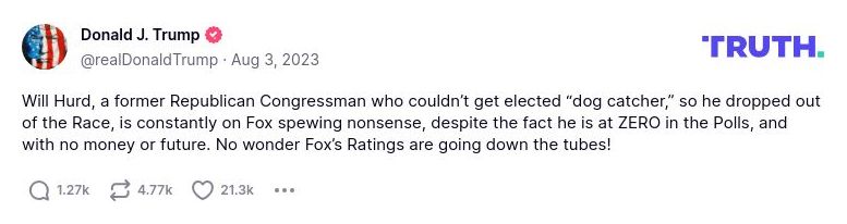 Post image from Donald Trump