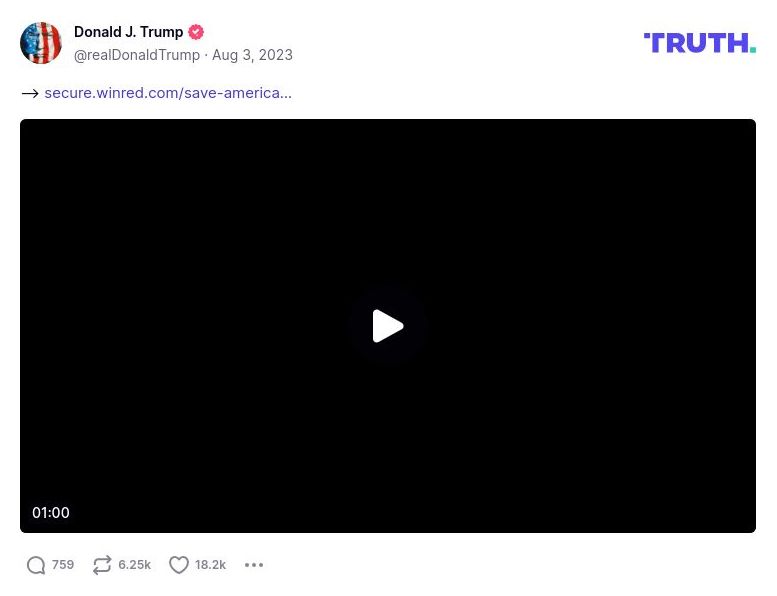 Post image from Donald Trump