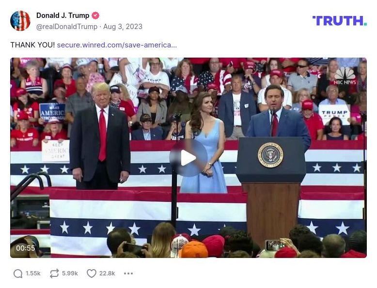 Post image from Donald Trump