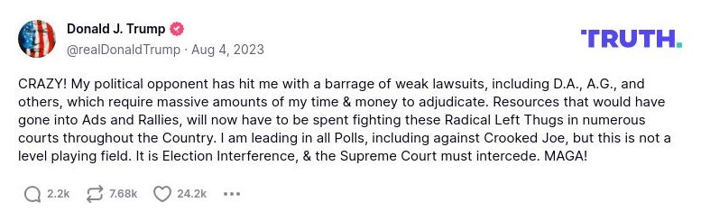 Post image from Donald Trump