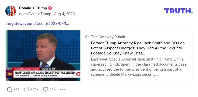 Post image from Donald Trump