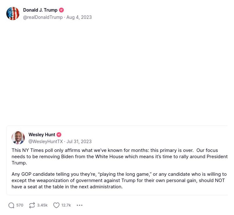 Post image from Donald Trump