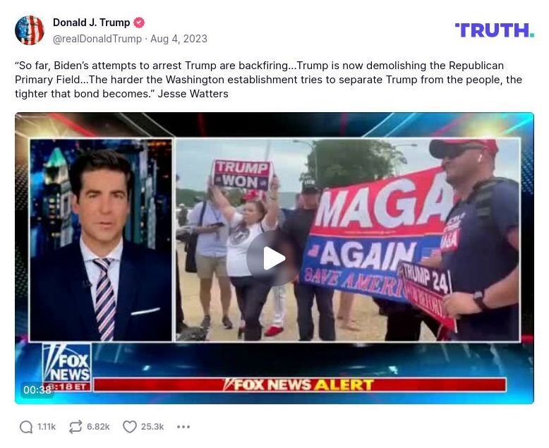 Post image from Donald Trump