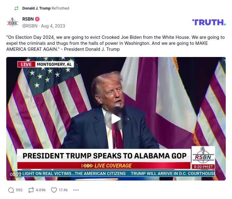 Post image from Donald Trump