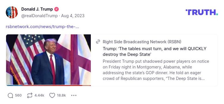 Post image from Donald Trump