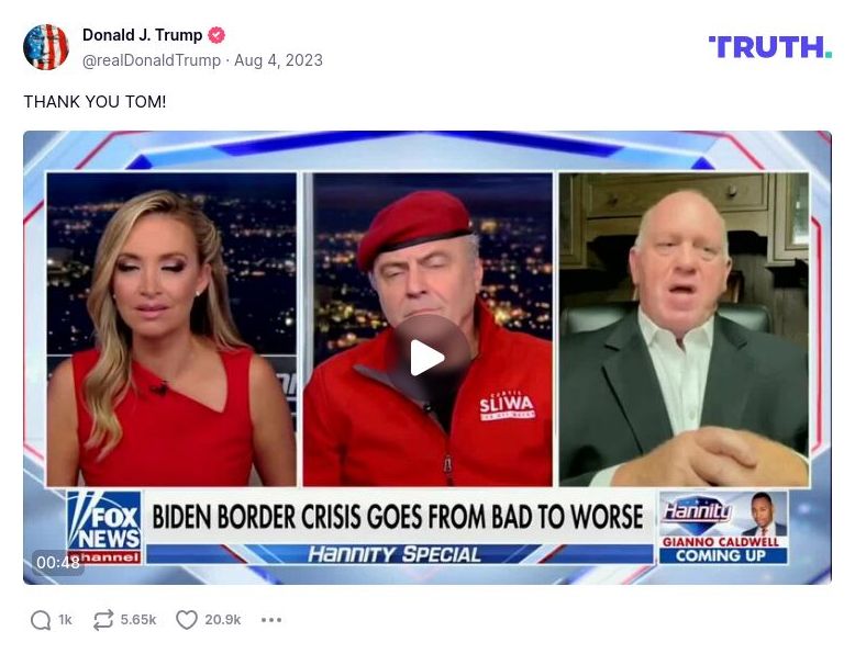 Post image from Donald Trump