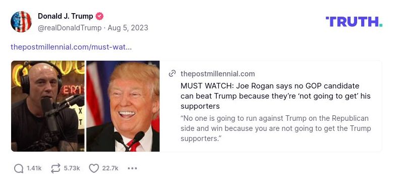 Post image from Donald Trump