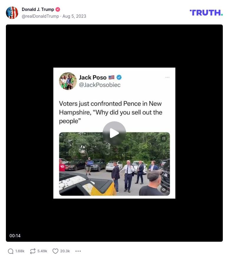 Post image from Donald Trump