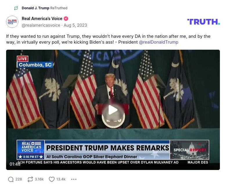 Post image from Donald Trump