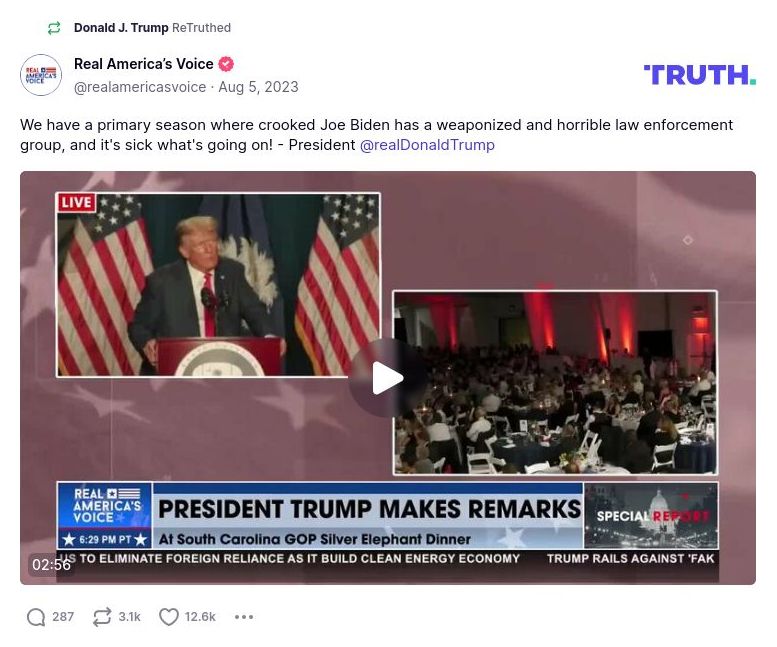 Post image from Donald Trump