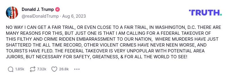 Post image from Donald Trump