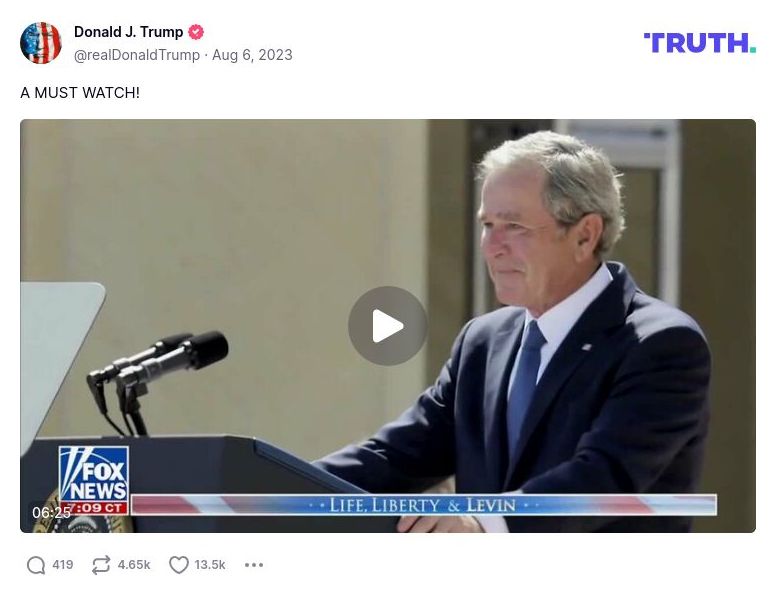 Post image from Donald Trump