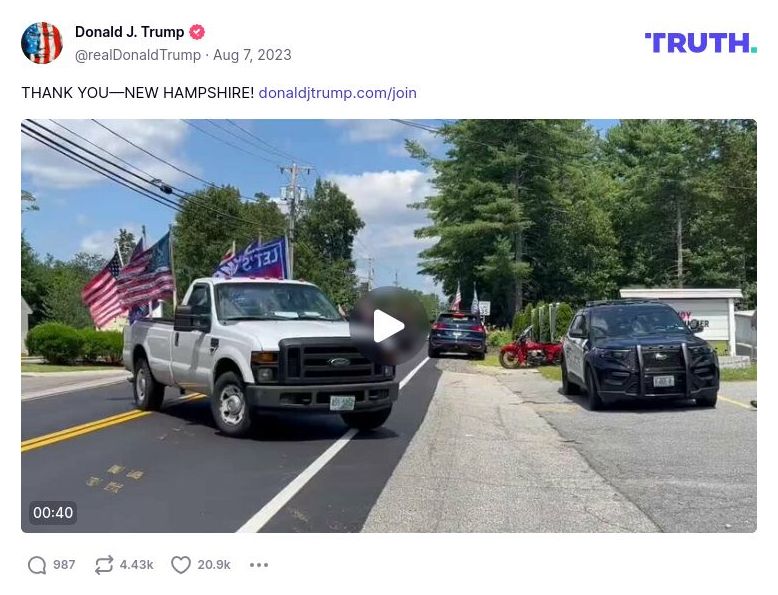 Post image from Donald Trump