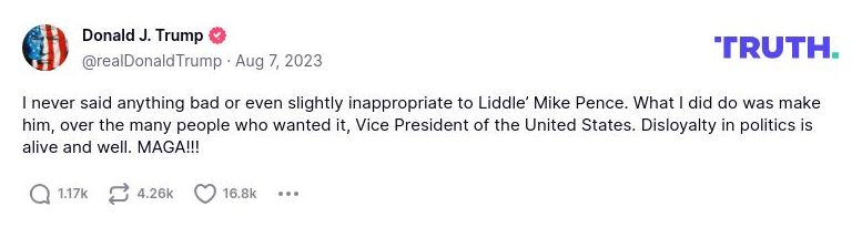 Post image from Donald Trump