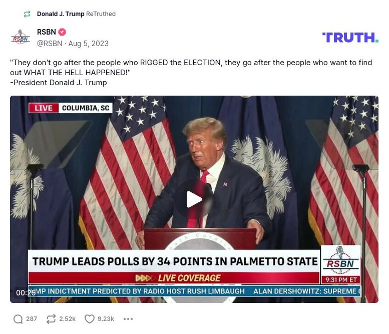 Post image from Donald Trump