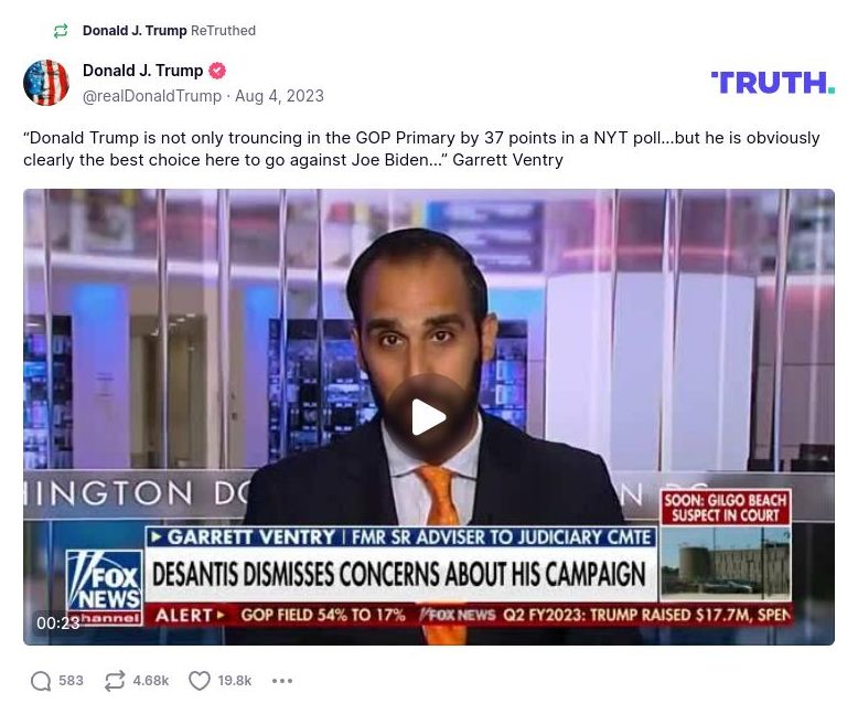 Post image from Donald Trump